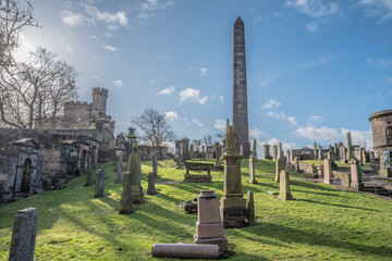 Fototapeta premium Famous Cemetery in Edinburgh City Scotland February 2020