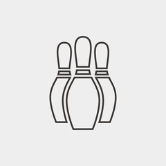 Fototapeta premium bowling pins vector icon bowling sport