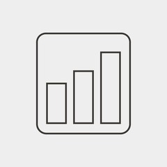 bar chart icon line vector business graph
