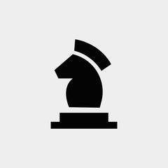 chess piece knight vector icon 