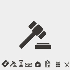 law justice gavel vector icon illustration with free icons