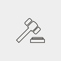 law gavel line vector illustration