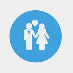 bride and groom icon vector blue background