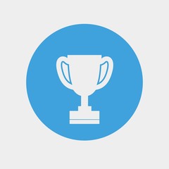 trophy cup icon in blue background