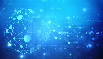 Internet connection network high digital technology. Abstract geometric background with connecting points and lines, Abstract Technology background