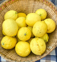 lemons in basket