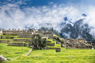 Fototapeta na wymiar Panoramic view on Ancient city of Machu Picchu in Peru.