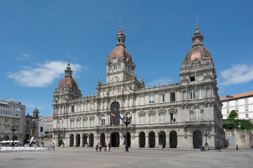 Plaza de María Pita en A Coruña, España