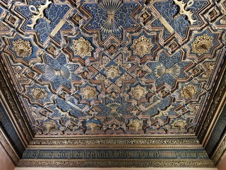 Beautiful ceiling in the Aljafería Palace