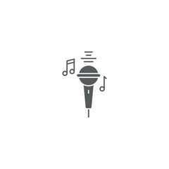 Karaoke microphone vector icon symbol isolated on white background