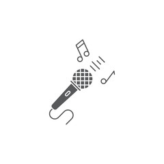 Karaoke microphone vector icon symbol isolated on white background