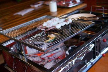 Bake octopus at japanese barbecue