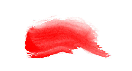 Beautiful red paint stroke isolated on white background