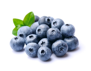 Blueberries with leaves