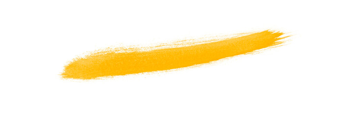 Yellow paint brush isolated on white background