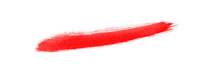 Red watercolor line brush isolated on white background