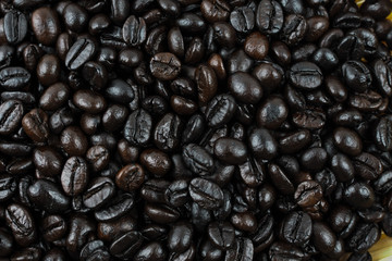 Dark roast coffee beans ,Can be used as  background.