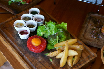 Party meat dish in tipy tent