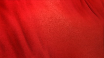 red flag cloth in full frame with selective focus. 3D Illustration of scarlet ruby colored garment with clean natural linen texture for background banner or wallpaper use.