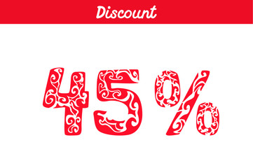 45% discount number for sales design and advertising needs