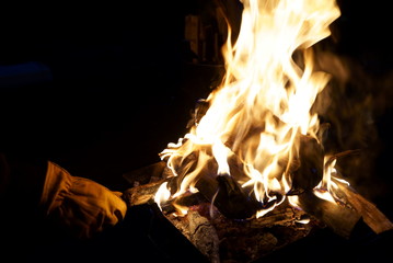 BBQ and bonfire in the garden