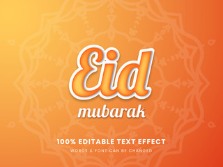 Eid mubarak 3d editable text effect