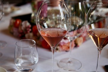 Nahaufnahme Rosé Champagner