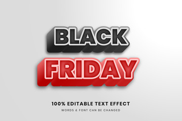 Black friday 3d editable text effect