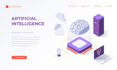 Landing page for computer artificial intelligence