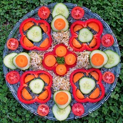 Most beautiful mandala fruits on the plate.