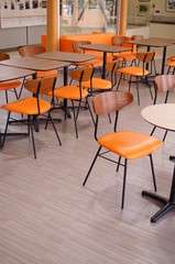 Tables and seats in cafe
