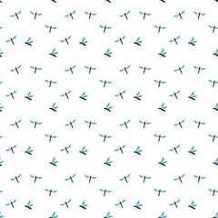 Seamless pattern. Mosquitoes on a white background.