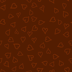 chaotic vector colored doodle hearts seamless pattern