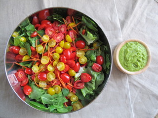 Amazing salad on the table.