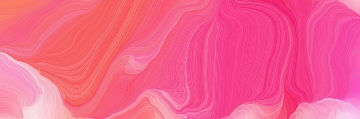 Fototapeta na wymiar landscape banner with waves. smooth swirl waves background illustration with pale violet red, pink and pastel magenta color