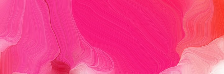 Fototapeta na wymiar beautiful vibrant colored banner with deep pink, light pink and light coral color. smooth swirl waves background illustration