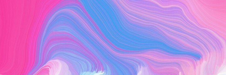 creative banner with plum, corn flower blue and neon fuchsia color. smooth swirl waves background illustration