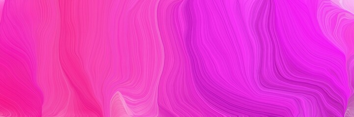 Fototapeta premium dynamic vibrant colored banner. modern curvy waves background design with neon fuchsia, magenta and orchid color