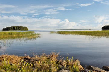 Peaceful Beauty of Summer Afternoon in the Lake Pyhaselka, Joensuu, Northern Karelia, Finland in July 2019