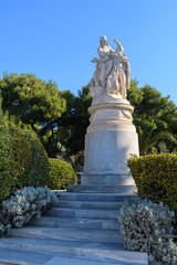 Statue of Lord Byron and Hellas near Zappeion 