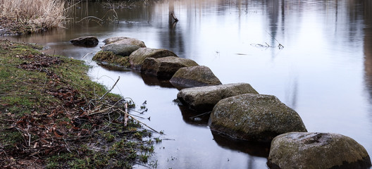 Fototapeta na wymiar Stones in water