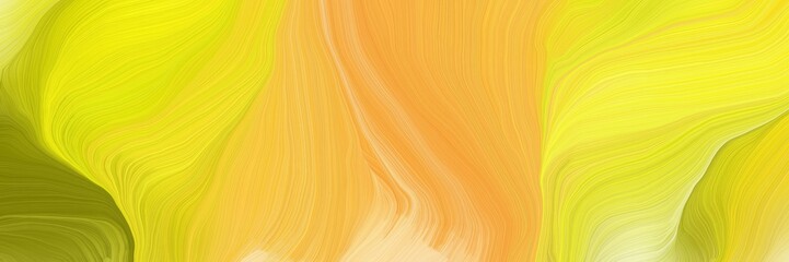 vibrant colored banner with waves. abstract waves illustration with vivid orange, olive and khaki color