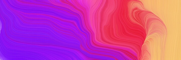 Fototapeta premium vibrant colored banner background with blue violet, crimson and light salmon color. smooth swirl waves background illustration