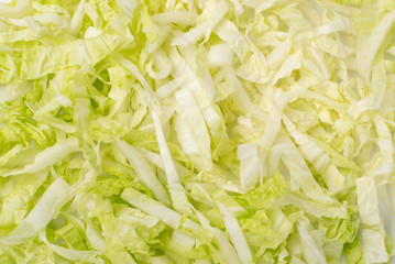 Heap of Chopped Chinese Cabbage, Napa Cabbage or Wombok