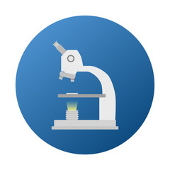 Microscope icon. Vector illustration in flat style