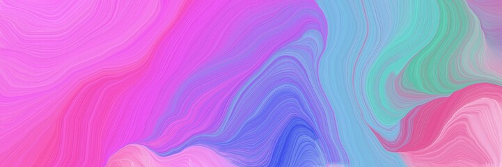 vibrant colored banner background with orchid, corn flower blue and medium purple color. curvy background design