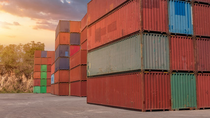 Fototapeta premium Logistic Industrial Container Yard.