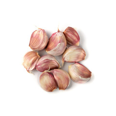 Heap of Garlic Cloves Isolated on White Background
