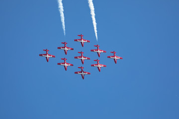 air show plane formation