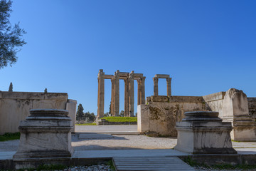 Temple of Olympian Zeus ruins in Athens, Greece